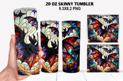 Bats Skinny Tumbler 20oz Wrap Design, Halloween Tumbler PNG Product Image 1