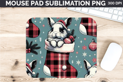 Watercolor Rabbit Mouse Pad Sublimation - Christmas PNG Product Image 1