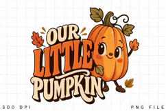 Our Little Pumpkin PNG, Cute Kawaii Fall Pumpkin Character Product Image 4