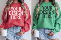 Gildan 18000 Sweatshirt Couples Sweatshirt Mockup Product Image 1