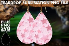 Luxury in Stars: Elegant Sublimation Teardrop Earrings Product Image 1