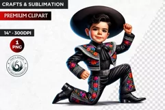 Cute Mexican dancer clipart, kids cinco de Mayo festival Product Image 1