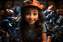 3D Character Child Girl Plumber with relevant environment Product Image 1