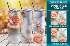3D Rose Tumbler 20oz skinny wrap design, Tumbler design Product Image 1