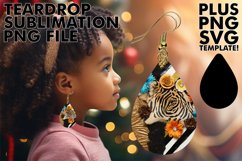 Sunflower Leopard Print Watercolor Earrings Design Product Image 1