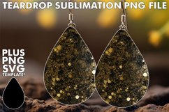 Sparkling Statement: Black, Gold, and Glitter Teardrop Earri Product Image 1