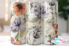 Flower Collage 20 oz Skinny Tumbler Wrap Product Image 1