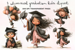 Whimsical Graduation Kids Clipart PNG Product Image 1