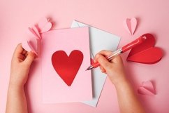 Making of handmade Valentine greeting card. Children&#039;s DIY Product Image 1