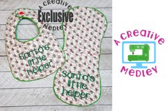 Stockings Bib and Burp Cloth Set - 5x7 and 6x10 Hoops Product Image 1