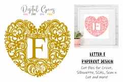 Letter F paper cut design. SVG / DXF / EPS / PNG files Product Image 1