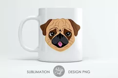 Pug Dog Sublimation PNG, sublimation for tshirts, Pug PNG Product Image 2