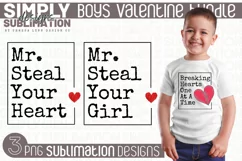 Boys Valentine Sublimation Design| Png | Mr Steal Your Heart Product Image 1