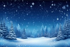 Magical snowy landscape with starry night sky over serene pi Product Image 1