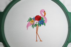 Flamingo with Flowers Embroidery 4 sizes Product Image 3