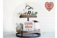Kissing booth svg | Tiered tray sign svg |valentines day svg Product Image 1