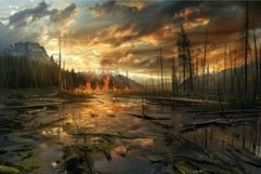 Breathtaking sunset with vibrant colors reflecting in the st Product Image 1