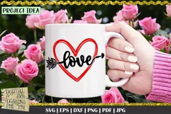 Love Heart Arrow | Doodle Heart SVG | Heart and Arrow SVG Product Image 4