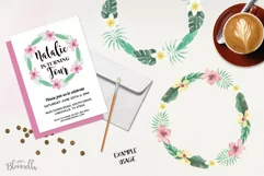 Exotic Floral 6 Wreath Watercolor Flower Flamingo Tucan Product Image 2