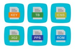 Set Of File Formats Icons Product Image 1