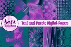 Teal and Purple Digital Papers Product Image 1