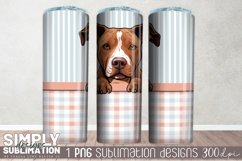 Seamless Pit Bull Terrier Dog Sublimation Skinny Tumbler Product Image 2