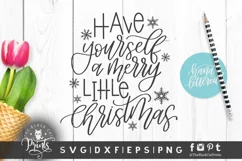 Have Yourself A Merry Little Christmas SVG | Hand Lettered Product Image 5