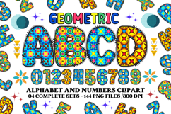 Geometric Alphabet png clipart, geometric letters doodle Product Image 1