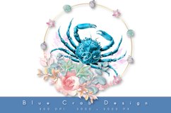 Crab with Seashells Ocean Wreath Sublimation Product Image 1