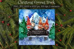 Christmas Gnomes. Christmas Card. Christmas Truck. Product Image 1