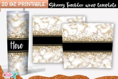 Gold marble 20 oz Skinny Tumbler wrap sublimation Product Image 2