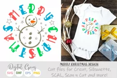 Merry Christmas, Snowman SVG / EPS / DXF / PNG Files Product Image 1