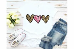 Valentine Hearts PNG, Leopard Print Heart Sublimation Product Image 2