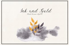 Ink and Gold. Hand drawn clipart Product Image 1