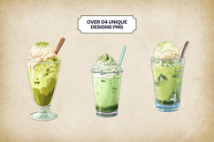 Matcha Float Clipart Bundle 4 PNG Product Image 3