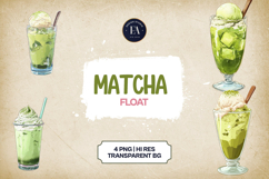 Matcha Float Clipart Bundle 4 PNG Product Image 1