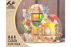 Laser Cut Easter Egg House Lightbox: Product Image 1