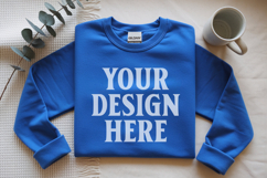 Gildan 18000 Royal Folded Flat Lay Mockups Product Image 1