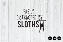 Easily Distracted By Sloths SVG, Sloth Saying SVG Product Image 1