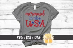 Mermaid In The USA - Fourth of July SVG File Product Image 1
