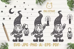 Scandinavian Gnomes SVG, Good Night Gnome with Lantern, Tomt Product Image 1