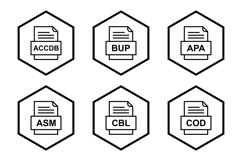 Set Of File Formats Icons Product Image 1