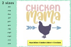Chicken Mama Machine Embroidery Design 2 Sizes Product Image 1