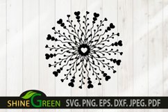 Valentines SVG Floral Hearts Mandala SVG Product Image 3