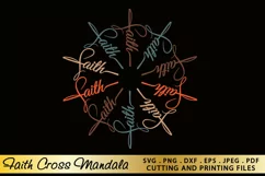 Faith Cross Mandala SVG PNG EPS DXF Cutting and Printing Product Image 2