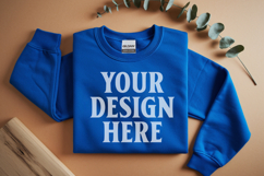 Gildan 18000 Royal Folded Flat Lay Mockups Product Image 1