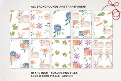Bunny Watercolor Seamless Patterns Rabbits Florals Carrots Product Image 2