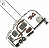 ITH Tow Along Camper Vinyl Key Fob or Bag Tag - Snap Tab Machine Embroidery Product Image 2