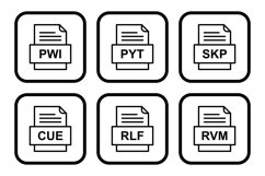 Set Of File Formats Icons Product Image 1