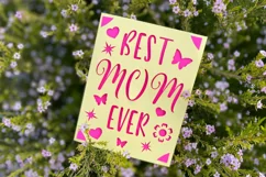 Best MOM Ever Papercut Card SVG, Mother's Day Template cards Product Image 4